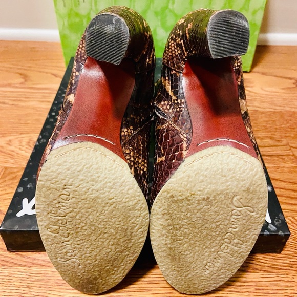 👣Sam Edelman Boots Ankle Python Salina 2 Chocolate 6 - Picture 9 of 13
